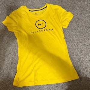 Nike Yellow Livestrong Logo Tee